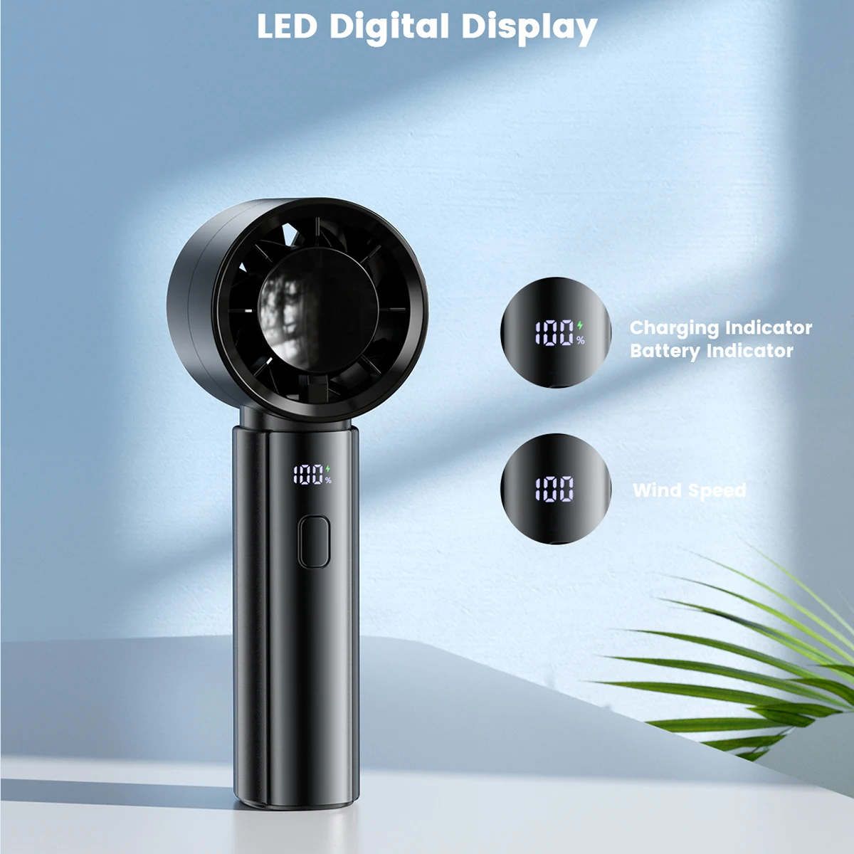 coldSky Handheld Fan Speed 1-100 Adjustable 4000mAh Rechargeable Mini Fan With Digital Display Small Portable Fan For Outdoor
