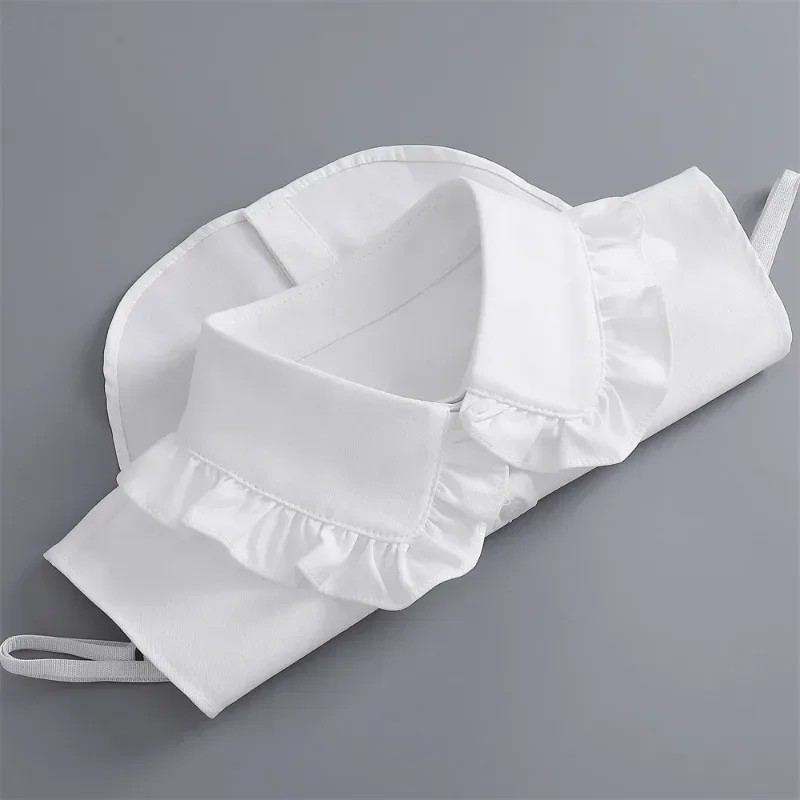 無地ホワイトハーフシャツフェイクカラーレディースブラウスセーター取り外し可能なシャツカラーフェイクラペルトップカラーデコレーション