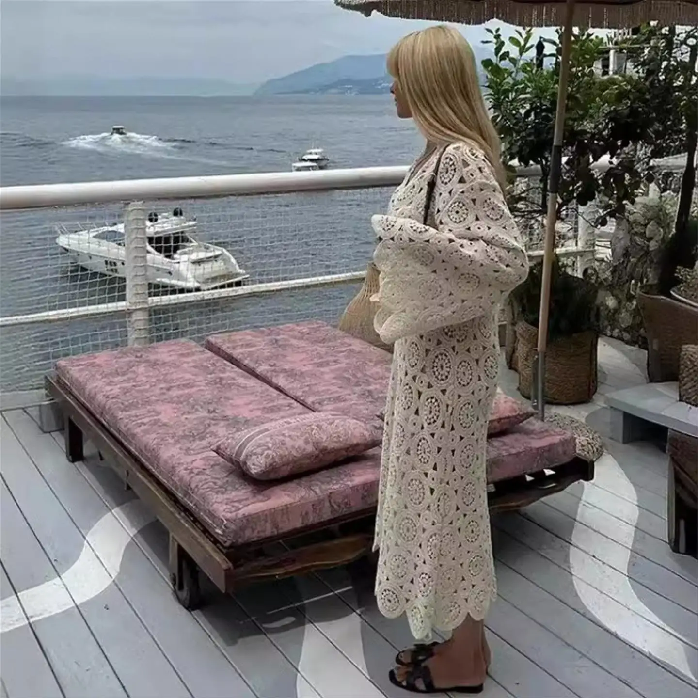 Longue dentelle brodée Dr Ele Lady Sle jupe une étape tissu Polyester t-shirt fibre d'acétate V Ne Ciwalk Dr