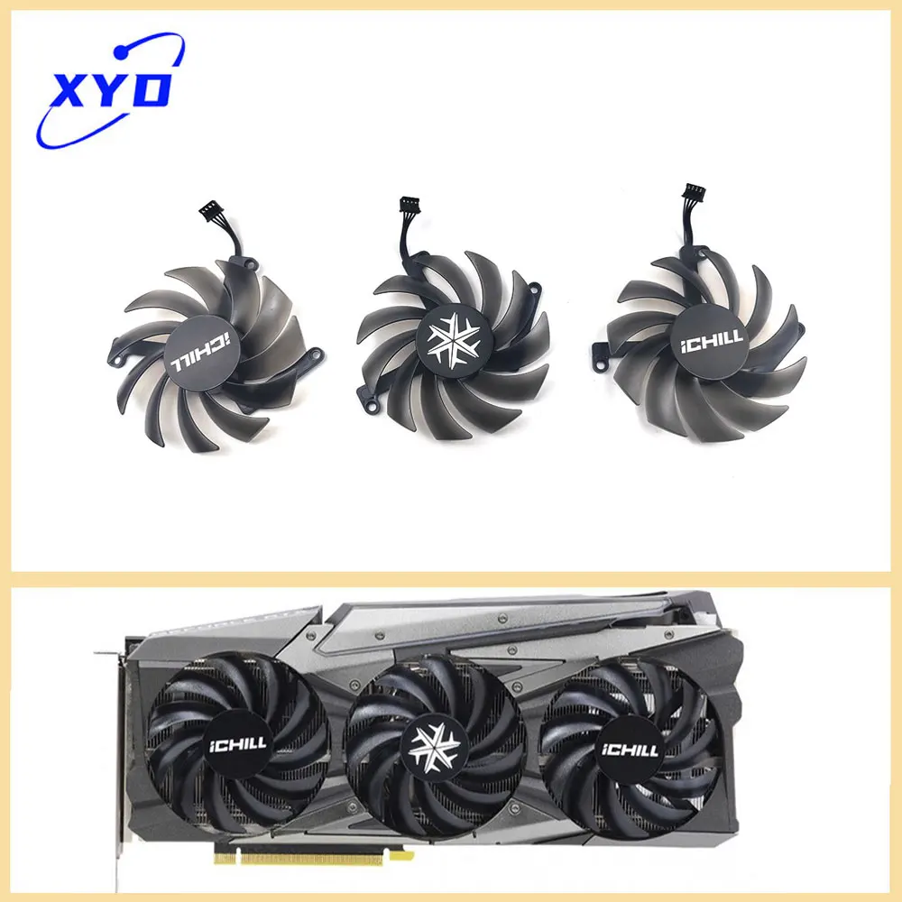 NEW 85MM CF-12915S 4PIN RTX3060 RTX3070 GPU Fan for INNO3D Geforce RTX 3060 3060TI 3070 3070 TI Ichill X3 Graphics Cooler Fan