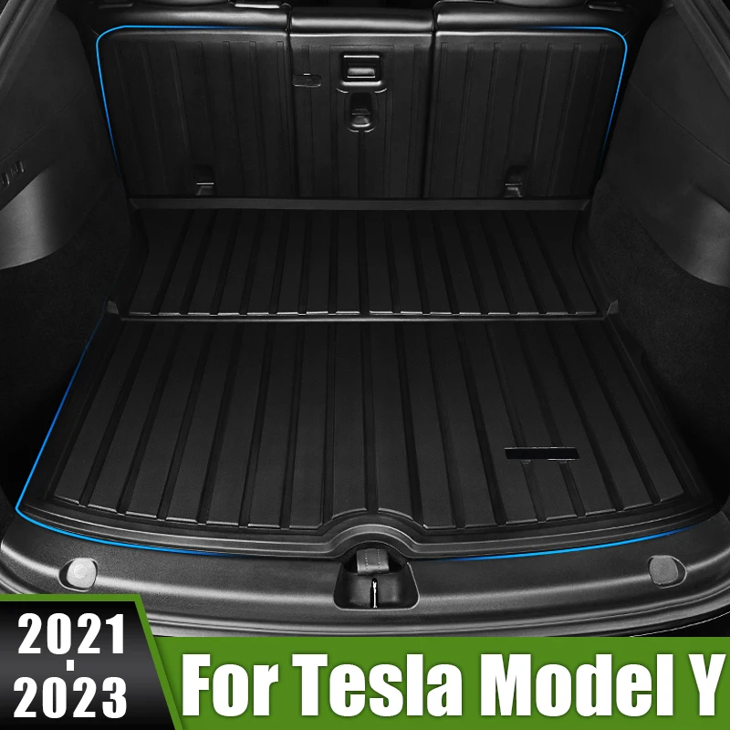 For Tesla Model Y 2021 2022 2023 Car Rear Trunk Floor Mat Cargo Boot Liner Waterproof Tray Pad Durable Carpet Cover Accessories