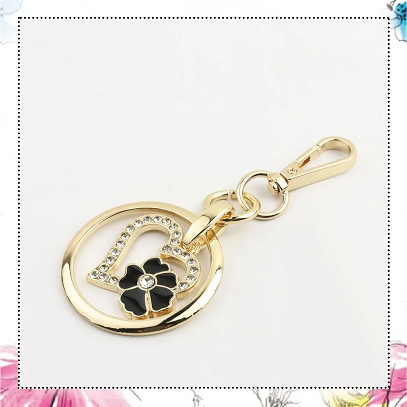 10Pcs Deco Rhinestone Crystal Round Key Ring Chain Hook DIY Bag Strap Keychain Snap Clasp Belt Buckles Accessory