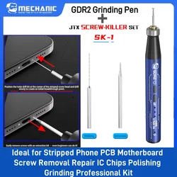 MECHANIC GDR2 전동 광택 펜 JTX SK-1 합금 나사 추출기 드릴 비트 (휴대폰 수리, PCB IC 절단, 연마 수리용)