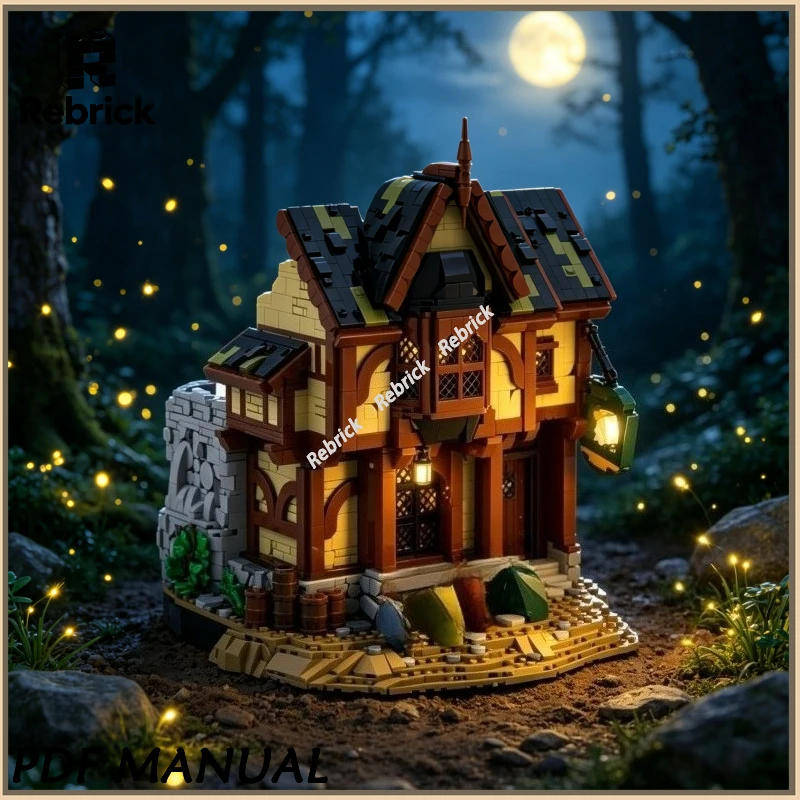 

Строительные блоки «Средневековая таверна»: винтажный деревенский паб, архитектурные MOC-блоки для диорам и демонстраций