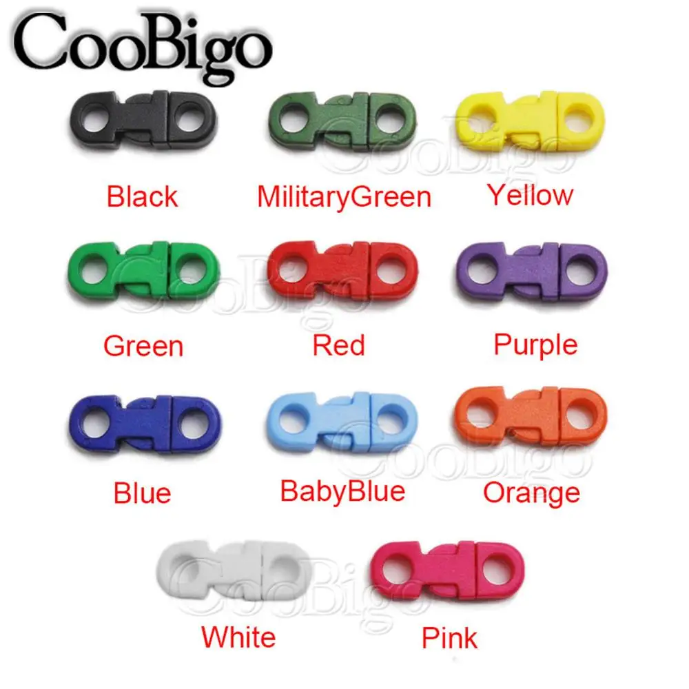 25pcs/Pack Colorful 5mm Safety Clasp Straight Side Release Buckle for Necklace Paracord Bracelet Dog Collar Rope Accessories