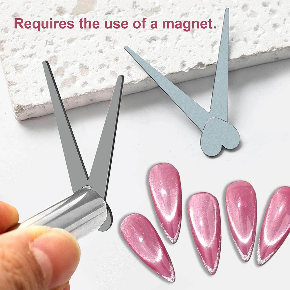 

1/2pcs V-Shape French Strong Cat Eye Nail Magnet Auxiliary Tool 2-In-1 Magnetic Stick DIY French Effect Gel Nail Polish Magnet