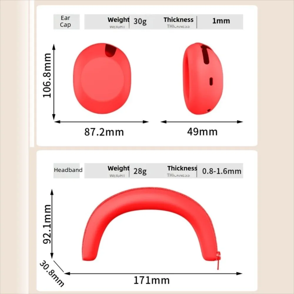 Durable Silicone Headphone Cover Shockproof Waterproof Earcup Cover Soft Anti-Drop Headset Case for Sony WH-1000XX