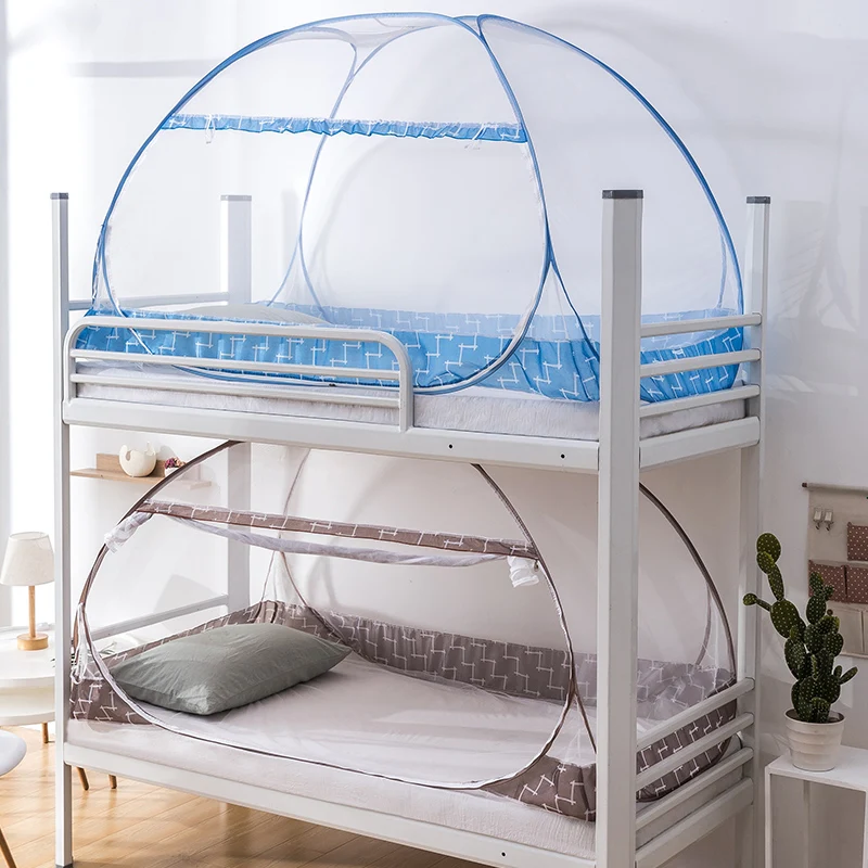 Student Dormitory Mosquito Nets Single 0.9x1.9 Dormitory Bunk Bed 90x190cm-1.0 M Bed Mosquito Net Installation-Free