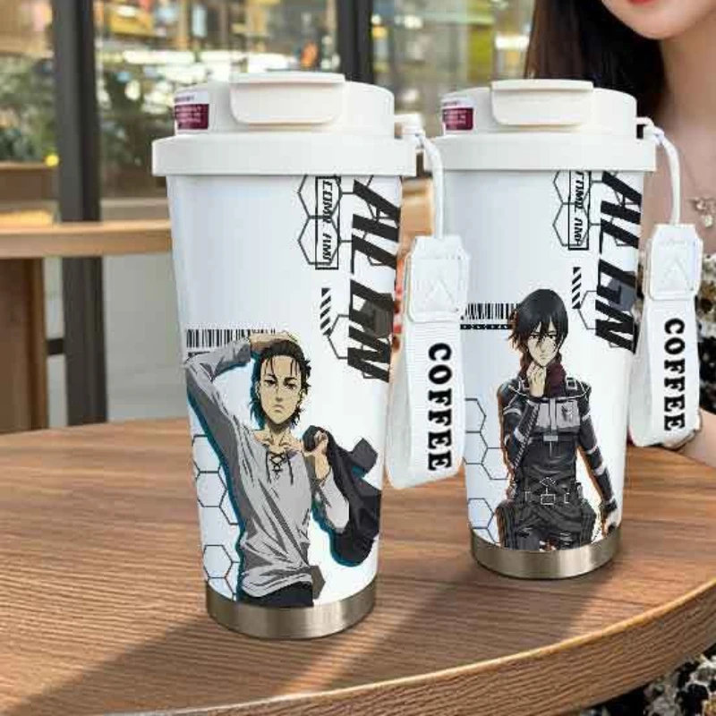 كوب قهوة على تيتان إرين جايجر إروين سميث تحت عنوان المسلسل التلفزيوني للمنزل والمكتب من الفولاذ المقاوم للصدأ كوب قهوة شاي بعد الظهر #4