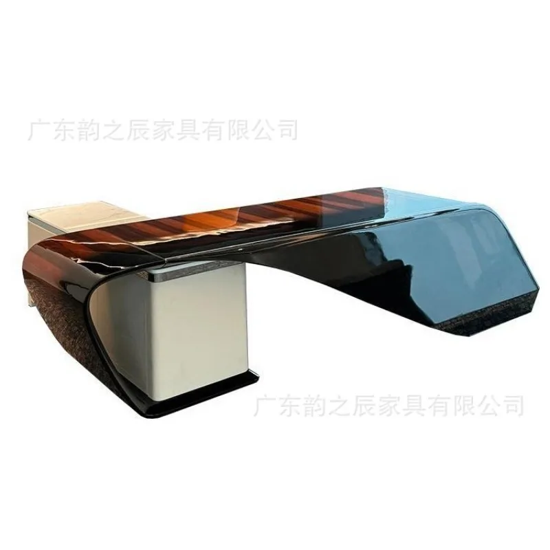 Modern Italian light luxury boss table special-shaped paint boss desk high-end atmosphere president office large desk