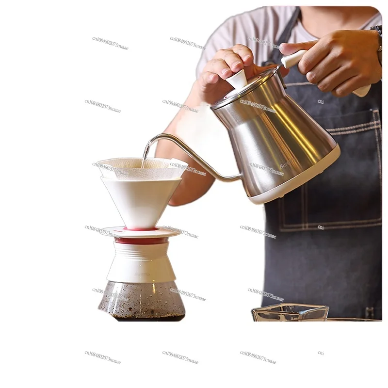 Stainless Steel Slender Mouth Electric Kettle, Pour-over Coffee, Temperature Control, Household