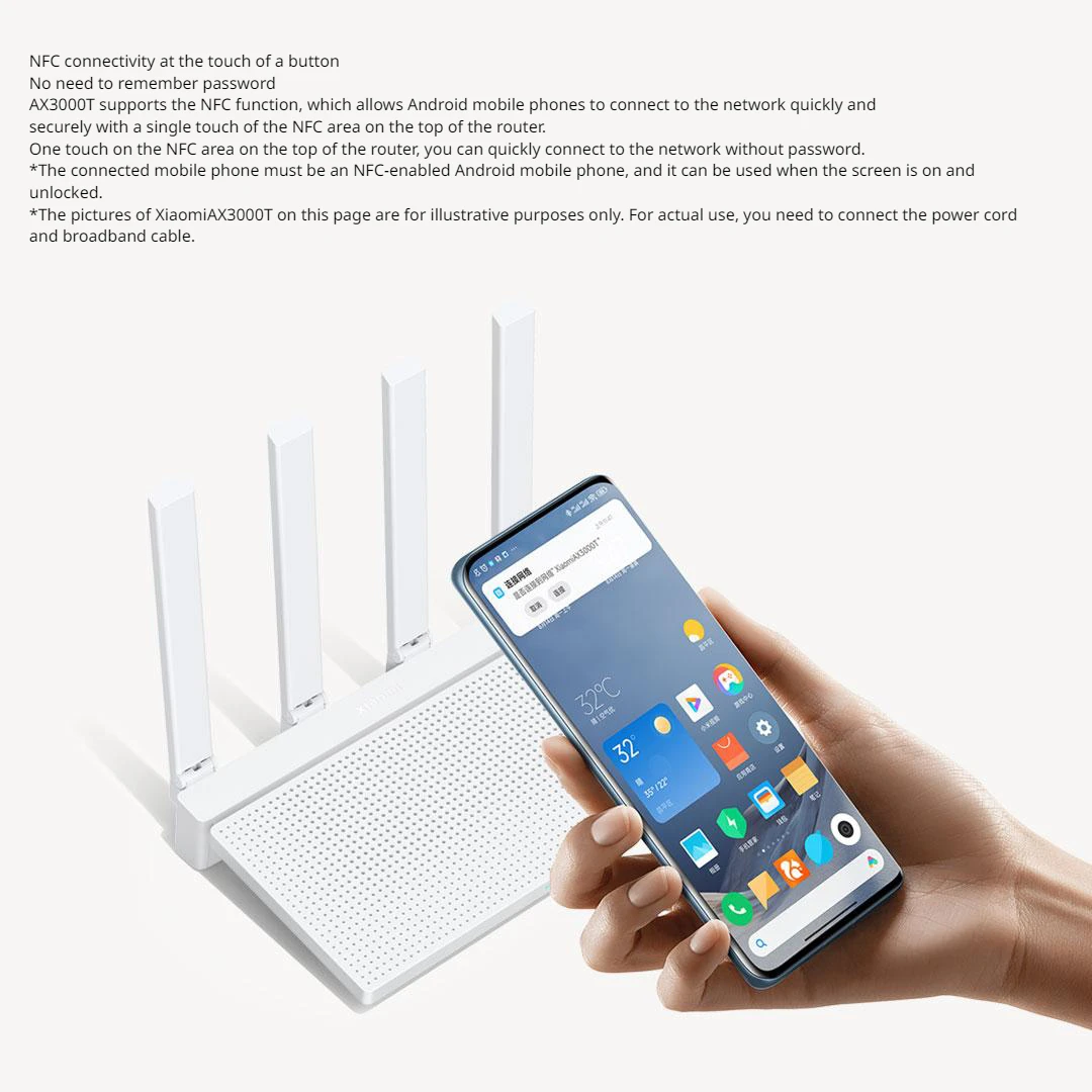 Xiaomi Router AX3000T WiFi 6 Mesh Technology 2.4GHz 5GHz MiWiFi ROM Efficient Wall Penetration Protection WiFi Router Repeater