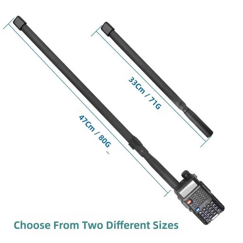for UV-5R UV-82 CS Tactical Outdoor Walkie Talkie Folding Ruler Antenna Dual Band SMA Female Head Handheld Radio