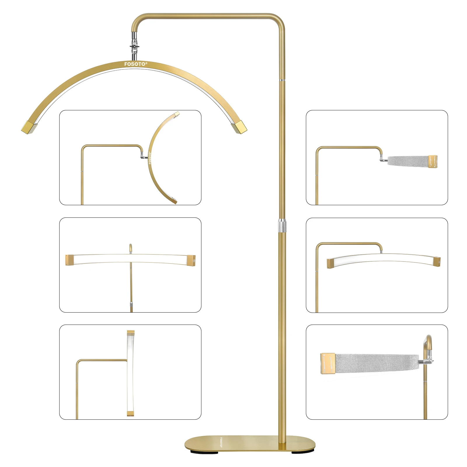 Fosoto 45 واط LED القمر الذهب ضوء Led نصف القمر الجمال مصباح حلقة القمر الطابق شنت الحاجب الوشم صالون تجميل رمش حلاقة الشعر