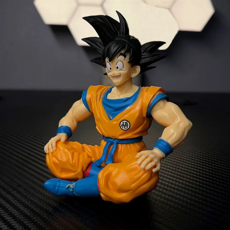 13cm Bandai Dragon Ball Z Anime Figure Sitting Position Son Goku Super Saiyan Action Figure Collection Model Doll Child Toy Gift image 3