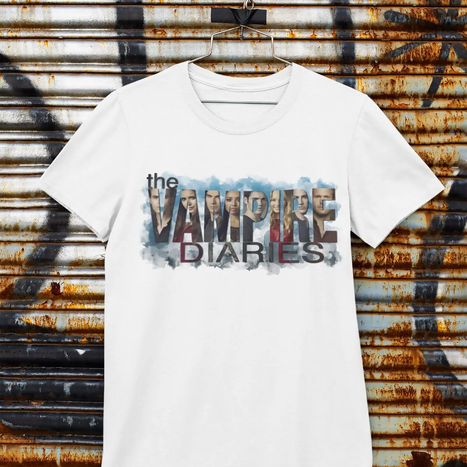 Vintage Retro Vampire Diaries fan art Unisex Jersey Short Sleeve Tee