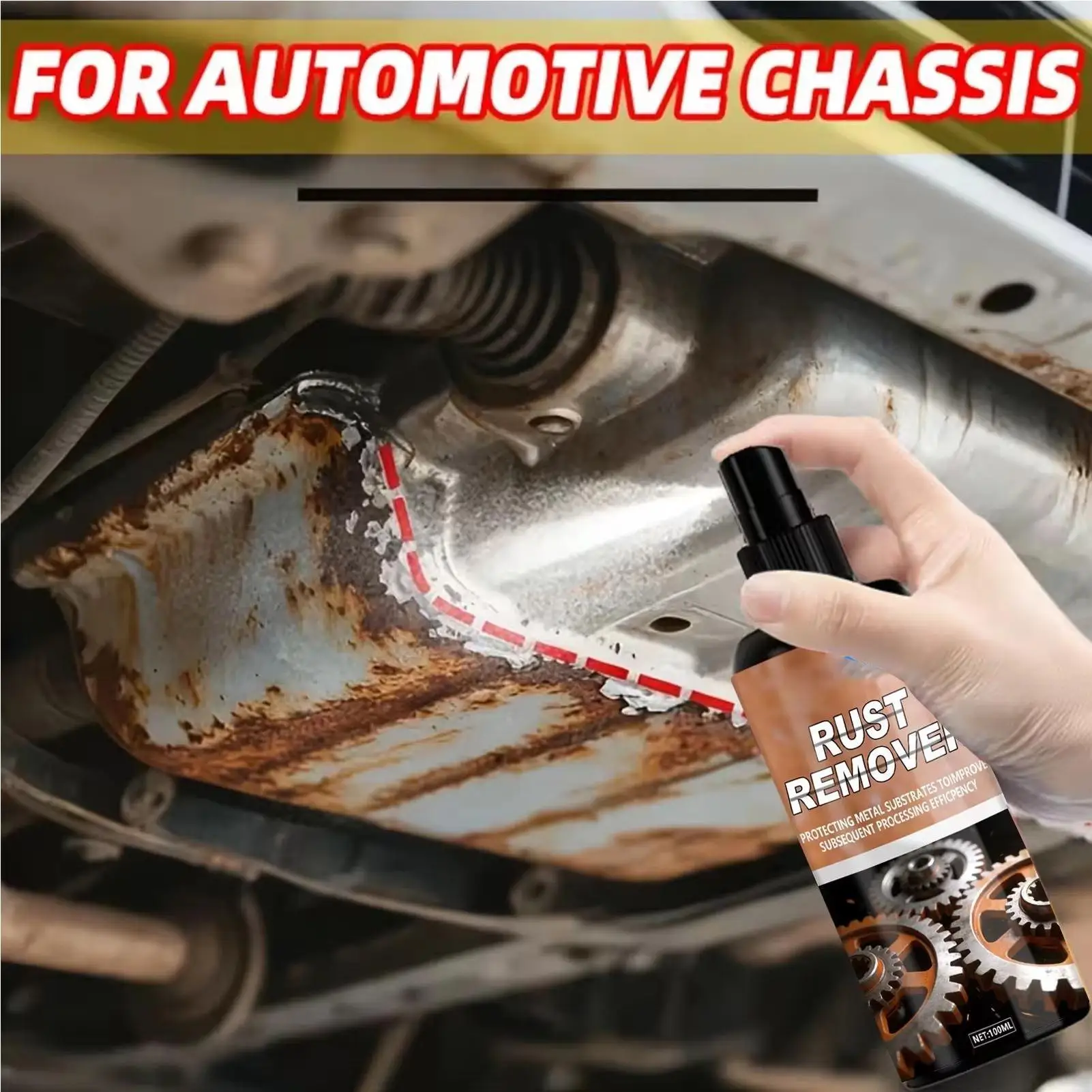 Rust Remover Lubricant 3-in-1 Metal Spray Penetrating Oil for Stuck Parts for Brake Hinge Lock Screw Auto Bike Machinery Tools