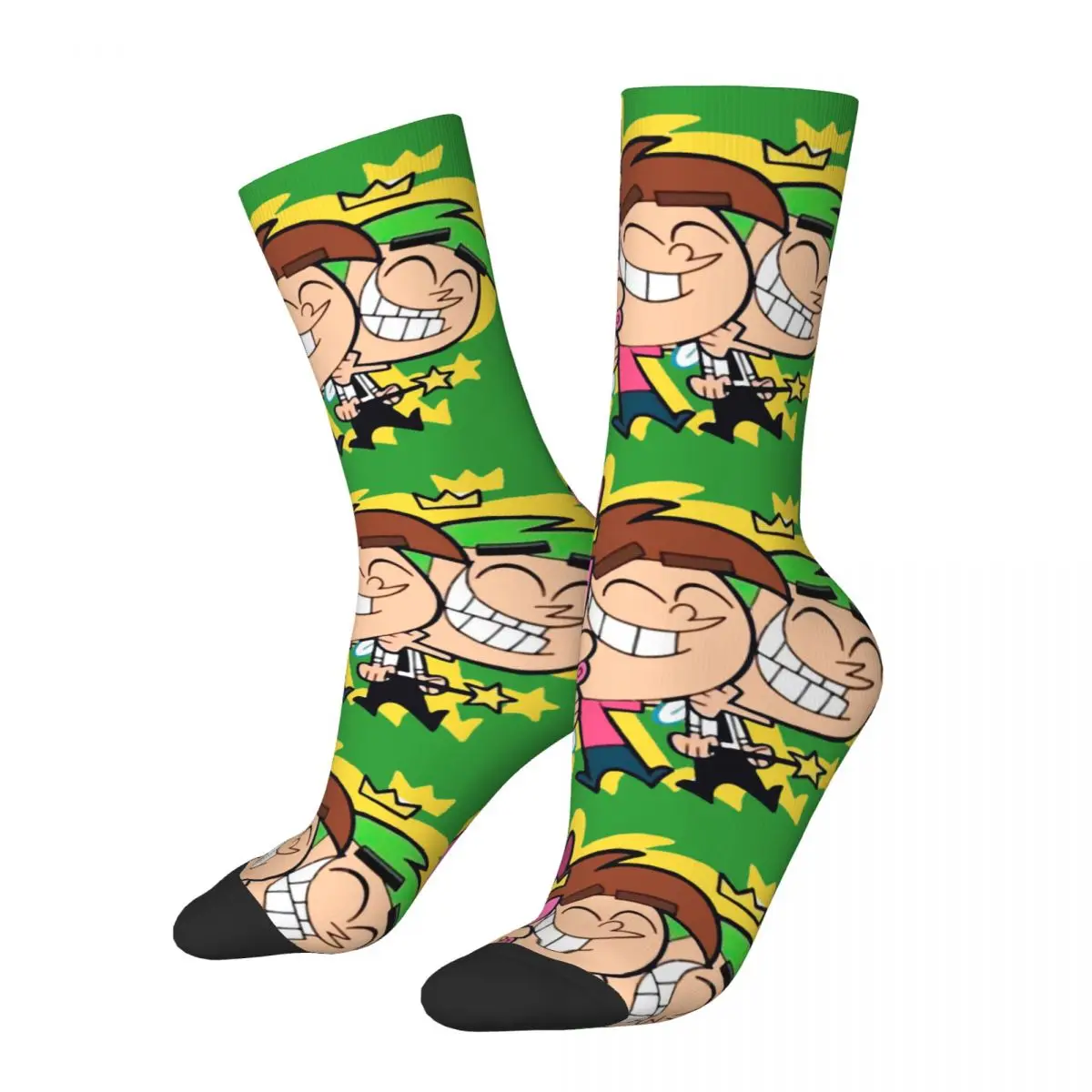 Hip Hop Vintage Timmy Crazy Men's compression Socks Unisex The Fairly Odd Parents Harajuku Pattern Printed Happy Crew Sock