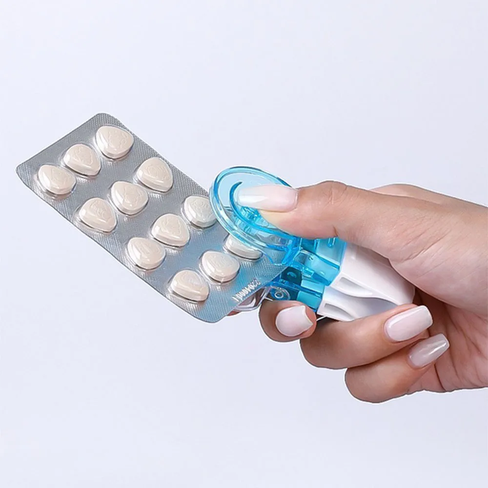 1pc Tragbare Pille Taker Tabletten Blister Pack Opener Pille Dispenser Lagerung Box Pille Fall Kein Kontakt Leicht Zu Tragen