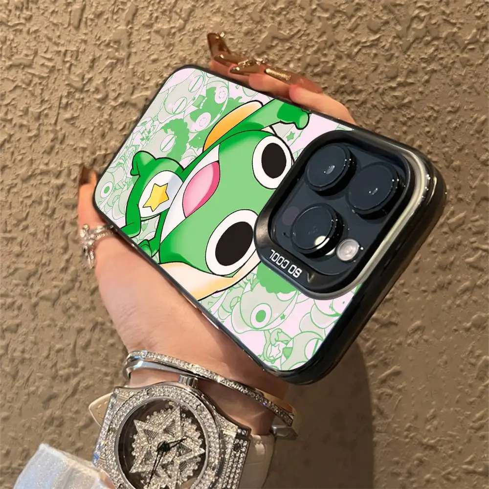 Cartoon Keroro Gunsou Frog Phone Case For IPhone 16 15 14 13 12 11 Pro Max Plus Color Shockproof Back Silver Cover