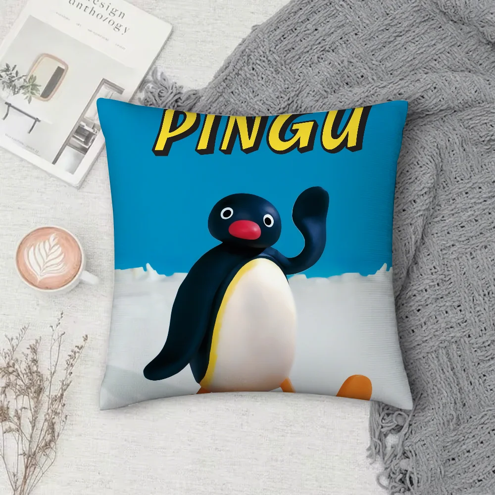 غطاء وسادة على شكل بطريق لطيف من كارتون P-Pingu أريكة مربعة مع وسادة مريحة مناسبة للغرفة #3