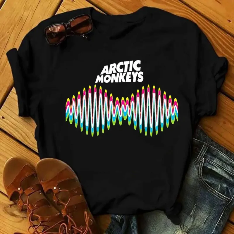 Arctic monyet Rock Band grafis cetak T Shirt pria Fashion Vintage Hip Hop Streetwear lengan pendek ukuran besar T Shirt wanita