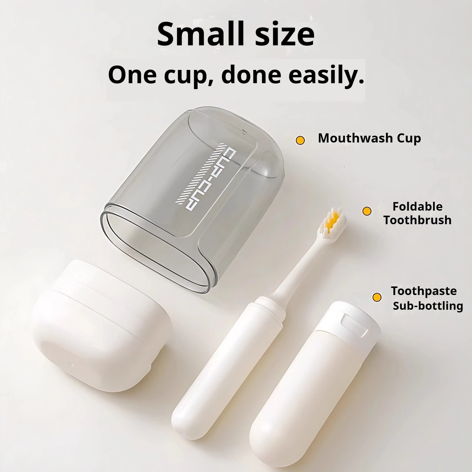 Portable Travel Mouthwash Cup Mini Toothbrush Storage Case Multifunctional Toiletry Organizer For Business Trip Home Use