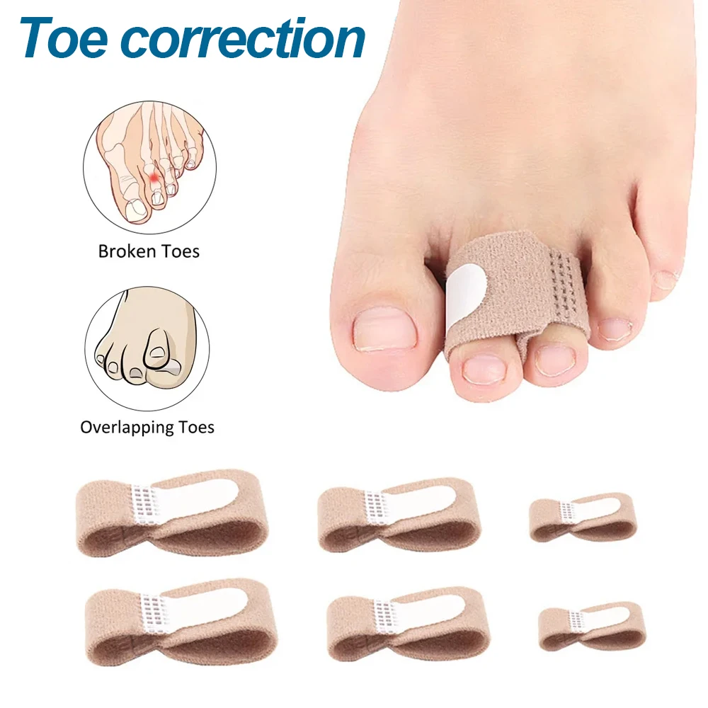 3Pair Hammer Toe Straightener Toe Splints Cushions Bandages for Correcting Crooked & Overlapping Toes Protector Toe Separator