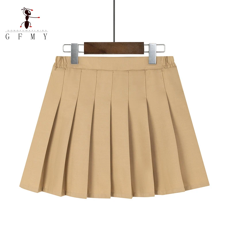 الفتيات مطوي تنورة الكورية نمط 2025 جديد تنوعا Preppy الابتدائية زي مدرسي تنورة قصيرة للأطفال بلون 3-16T