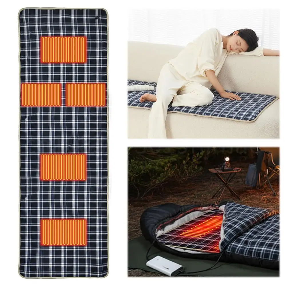 

Кемпинговый спальный коврик с USB-подогревом и 5 зонми нагрева, портативный спальный мешок с USB-подогревом для кемпинга, пешего туризма, приключений на свежем воздухе