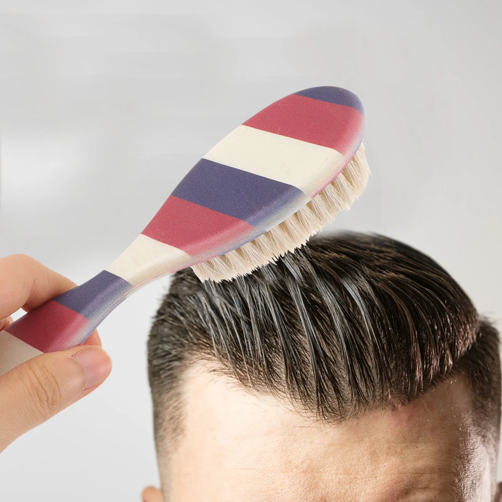 Professional Salon Beard Brush for Men Horsehair ABS Bristle Grooming Tool Beard Shaping Cleaning Scalp Hair Sweep Barber Shop view 2