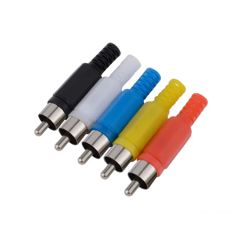 5/20/100/500PCS Plastic Lotus Audio and Video Head RCA Plug Male Welding Head AV Male Plug Lotus Plug Solder Connector