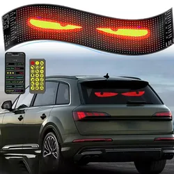 USB Car LED Devil Eyes Light Windshield Matrix Pixel Panel Light App Smart Control Eyes Light Flexible LED Display Eyes