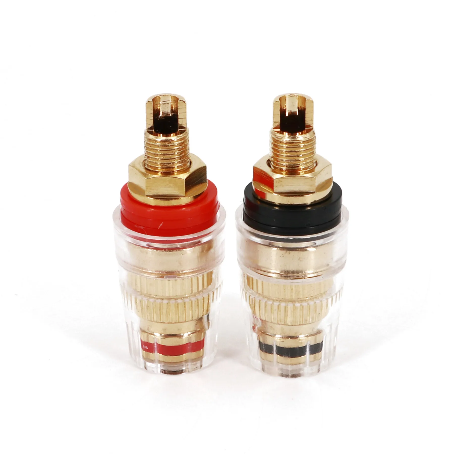 2Pcs Amplifier Speaker Terminal 45mm Length Red Black Binding Post 4mm Banana Socket Connector