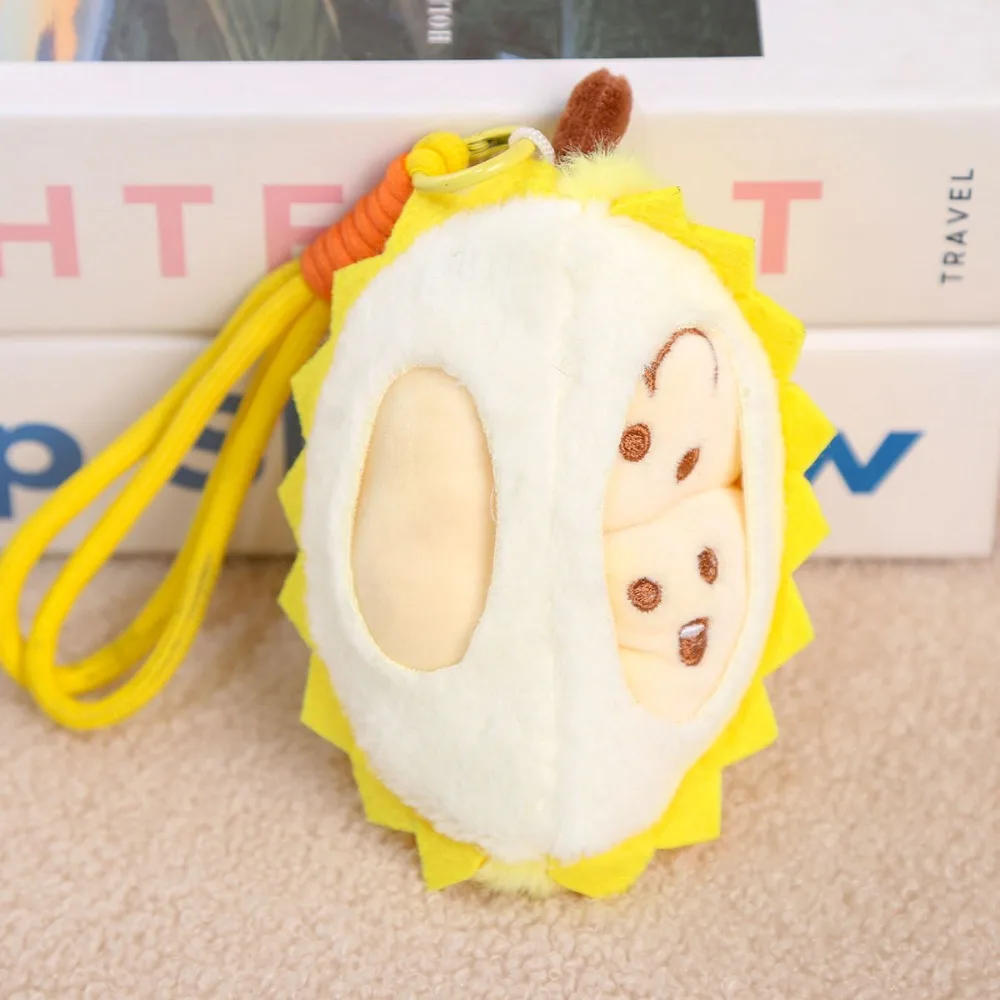 

Funny PP Cotton Fruit Durian Pendant Detachable Soft Durian Fruit Shape Fluffy Cartoon Fruit Durian Keyring Boys and Girls