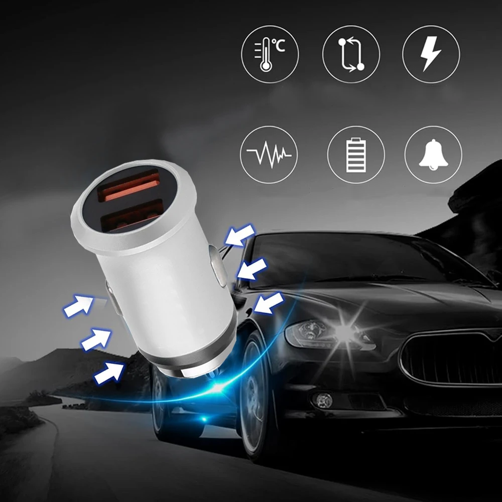 1pc Universal Car 2.4A Multifunctional Charger Plug Car Large Capacity Double Holes Charger Adapter Car Interior Accessories