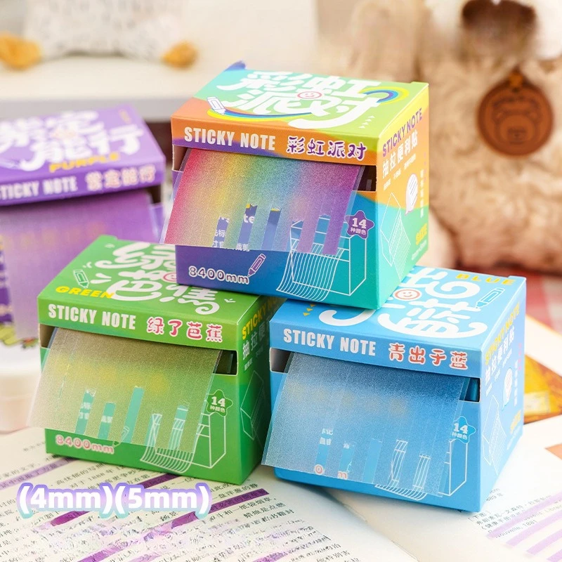 Pull-out Sticky Notes with Fluorescent Error Correction Labels That Can Be Torn Off and Reattached, and Gradient Index Stickers