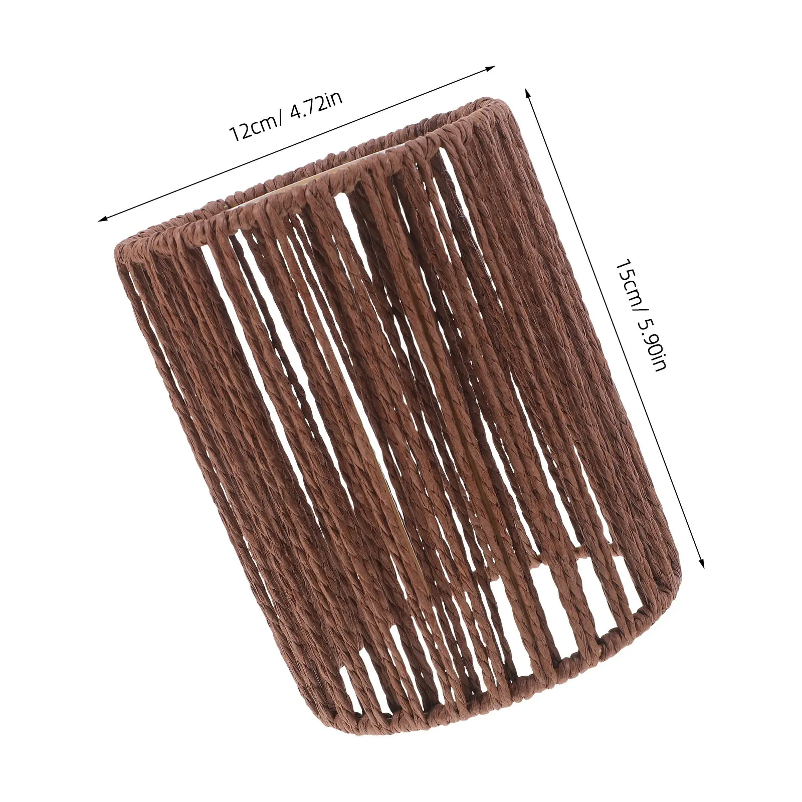 Mini Cylindrical Paper Rope Woven Lampshade Handmade Boho Style for Pendant Ceiling Floor Lights Chandelier Replacement Shade