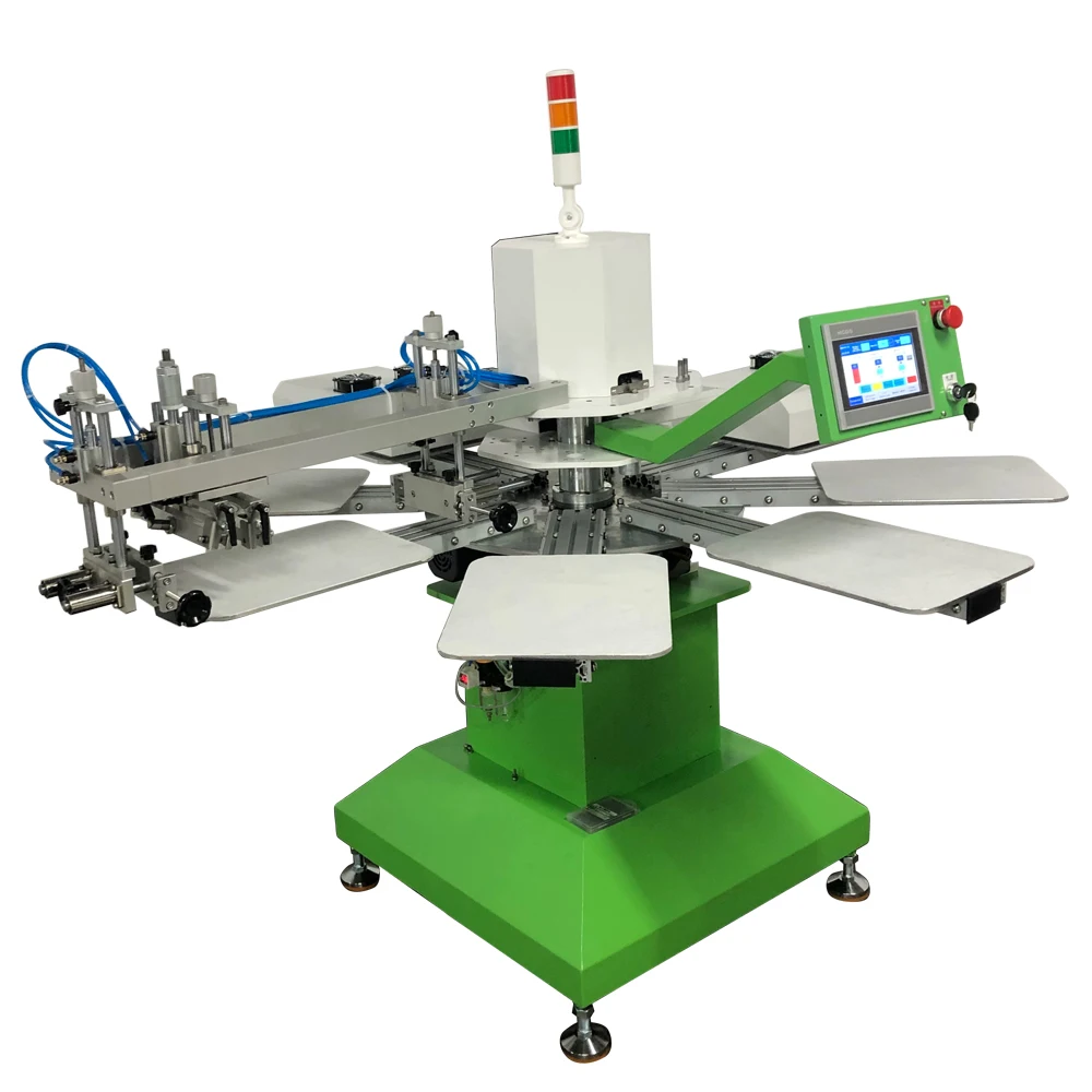 1 Color 8 Stations Automatic Screen Printing Machine Silk Screen Printer
