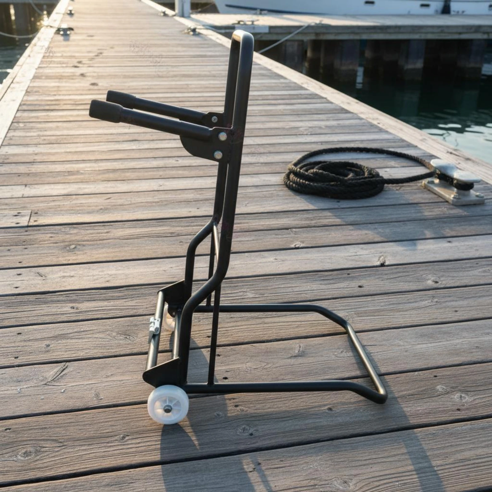 Outboard Engine Trolley Support Bracket Outboard Engine Vehicle Marine Equipment Black Finish Boat Dolly Heavy Duty
