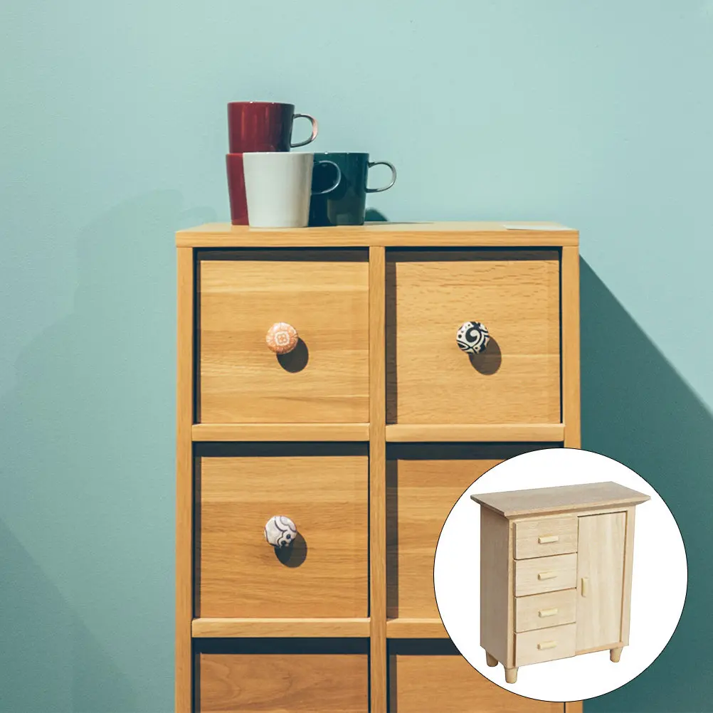 

1Pcs Mini Furniture Mini Cabinet Sideboard Compact Neat Storage Rack for Creative DIY Graduation Design Kid House Decoration