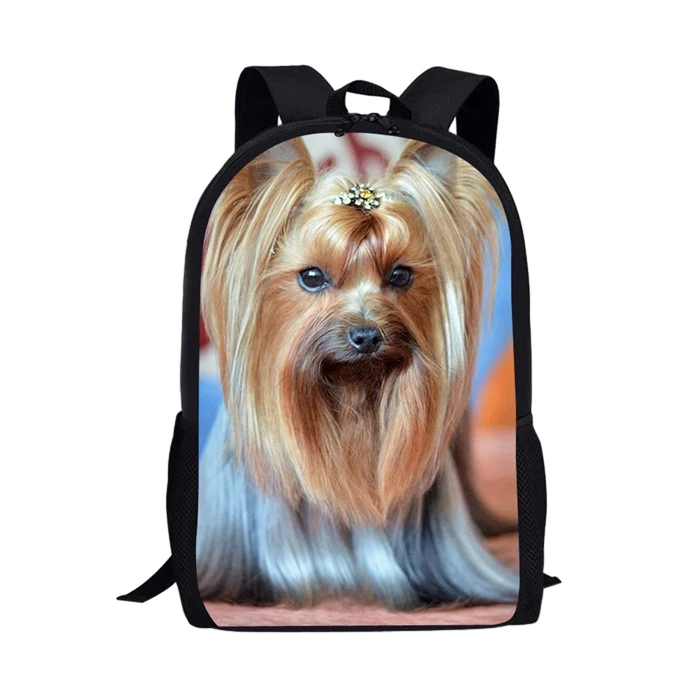 Bedruckte Rucksäcke mit Yorkshire-Terrier-Hund, für Jungen und Kinder, Schultaschen für Mädchen und Frauen, Reisetasche, Teenager, Büchertaschen, 40,6 cm, täglicher Tagesrucksack