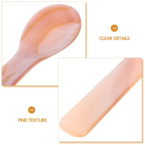 3 st pärlmor kaviarskedar handgjorda skal dessertskedar små soppskedar genomskinliga matskedar hushållskök matredskap 10 best sales skalsked - №9