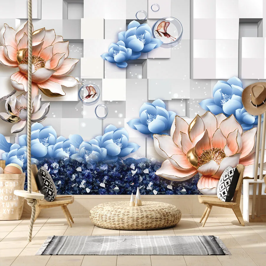 

Removable Peel and Stick Wallpaper Accept for Living Room Decoration 3d Wallpapers Wall Papers Home Decor Floral Contact Paper