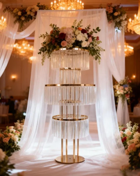 Customized Gold Plated Road Leading Wedding Decoration Supplies Wedding Main Table Decoration Large Flower Party Supplies