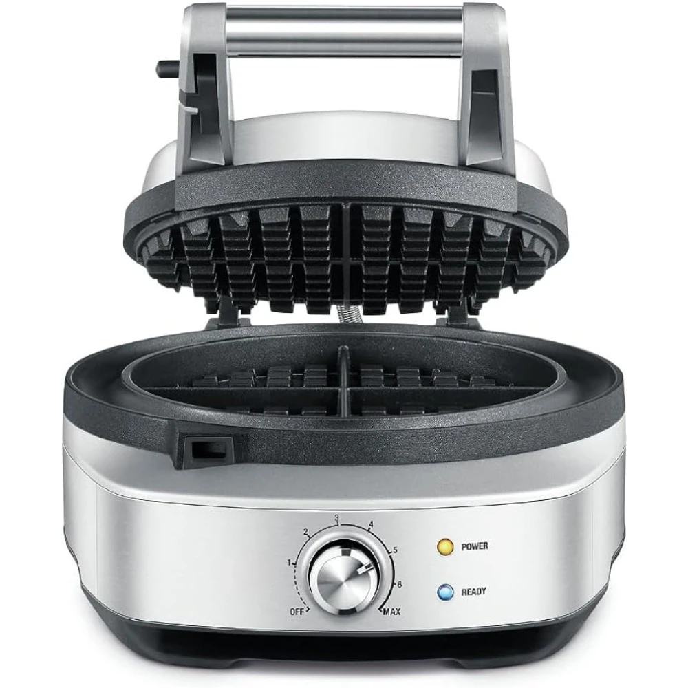 No-Mess Waffle Maker, Brushed Stainless Steel,Silver