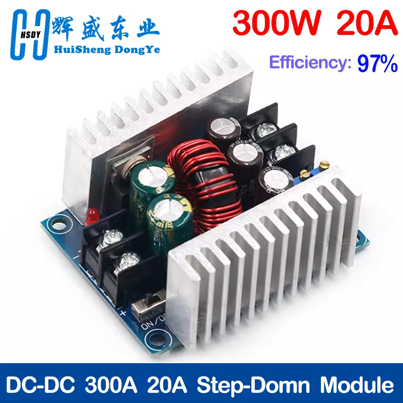 300W 20A DC-DC Buck Dönüştürücü Adım Aşağı Modülü Sabit Akım LED Sürücü Güç Adım Aşağı Gerilim Modülü Elektrolitik Kondansatör