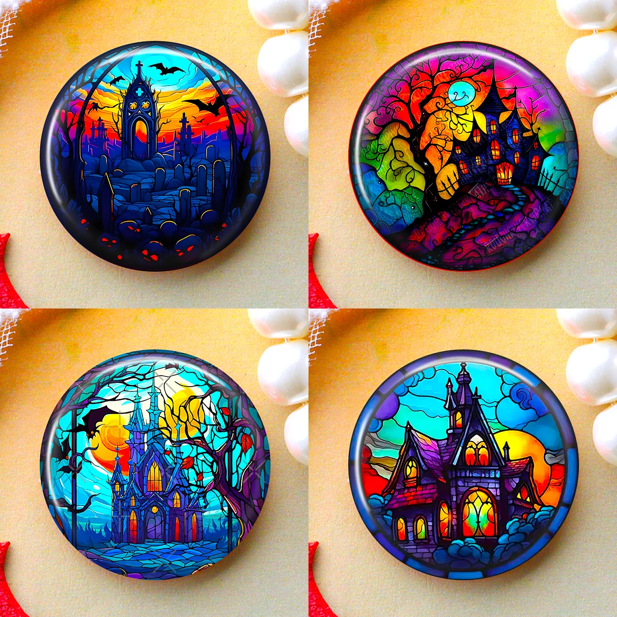 

8mm 10mm 12mm 25mm 16mm 18mm 20mm DIY Photo Glass Cabochons Round Cameo Set Handmade Settings Stone Castle
