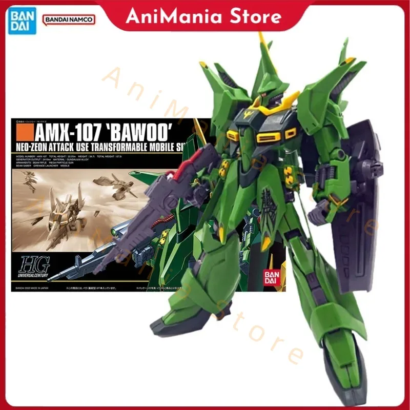 

Bandai Original Genuine Figure Gundam Model Kit Anime Figures HGUC 1/144 AMX-107 Bawoo Collection Action Figure Model Toys Gifts