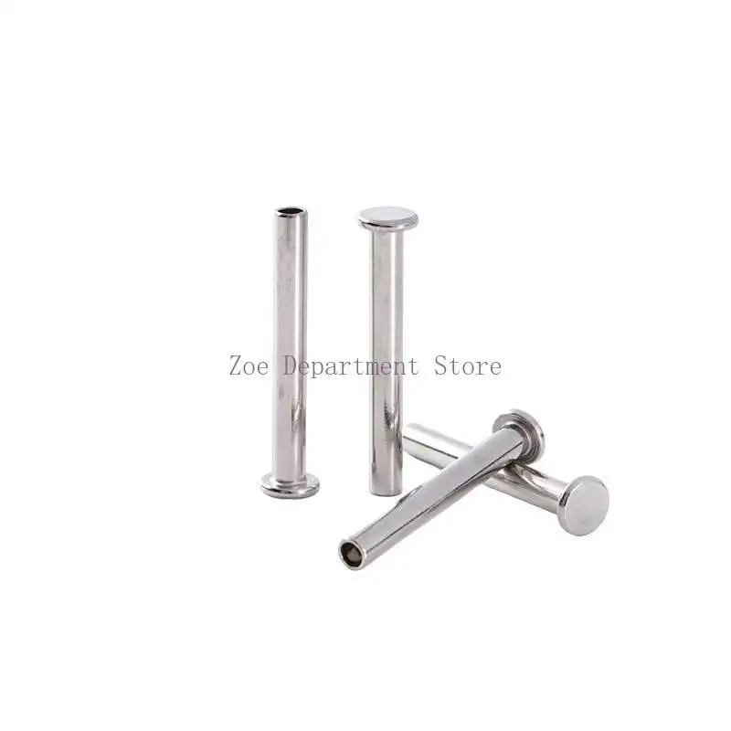 200pcs 304 Stainless Steel Flat Head Semi-Hollow Rivets M2-M6 Punching Head Hollow Nail Flat round Head Rivets for DIY Crafts